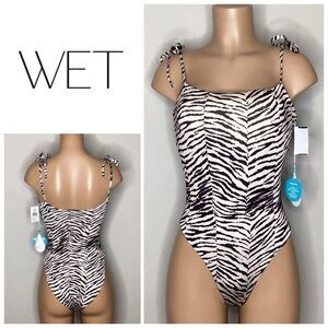 New. WET from L.A. zebra swimsuit.  small. Retails $148